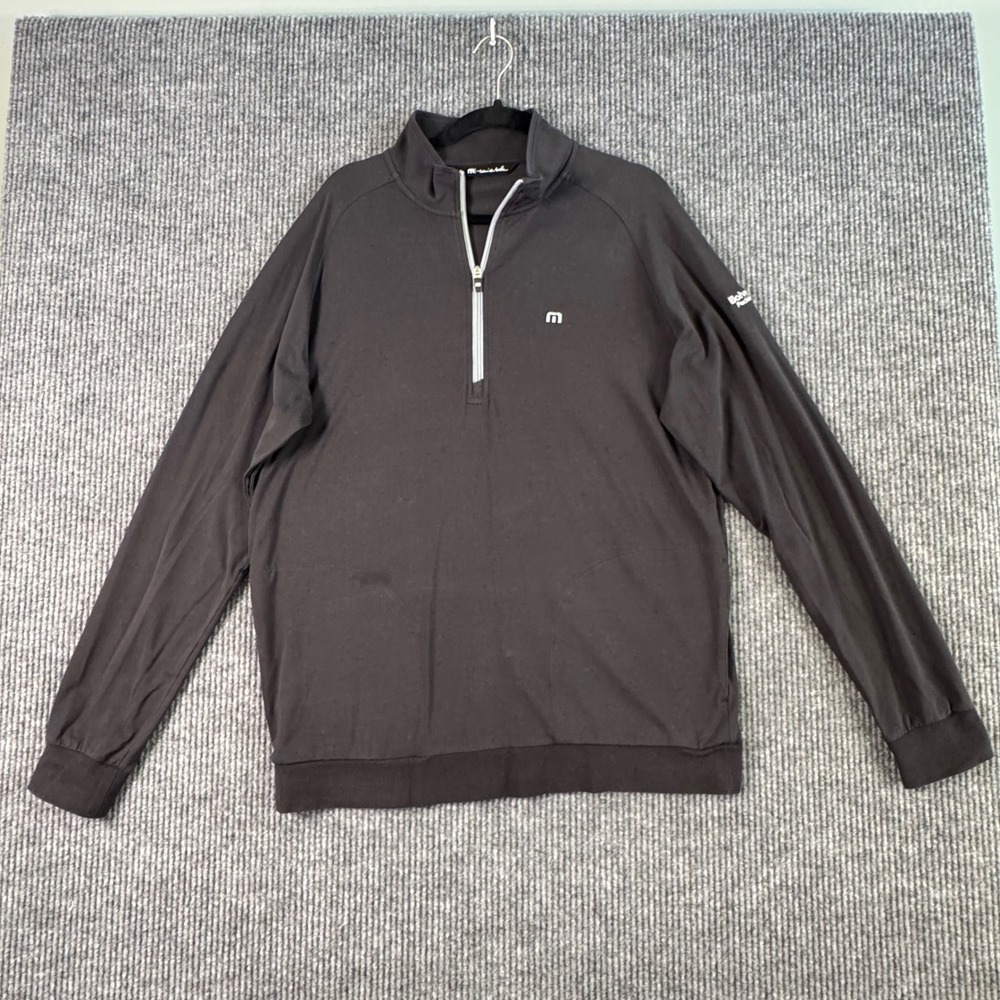 TravisMathew Mens L Quarter‎ Zip Pullover Gray Golf Athleisure Business Casual